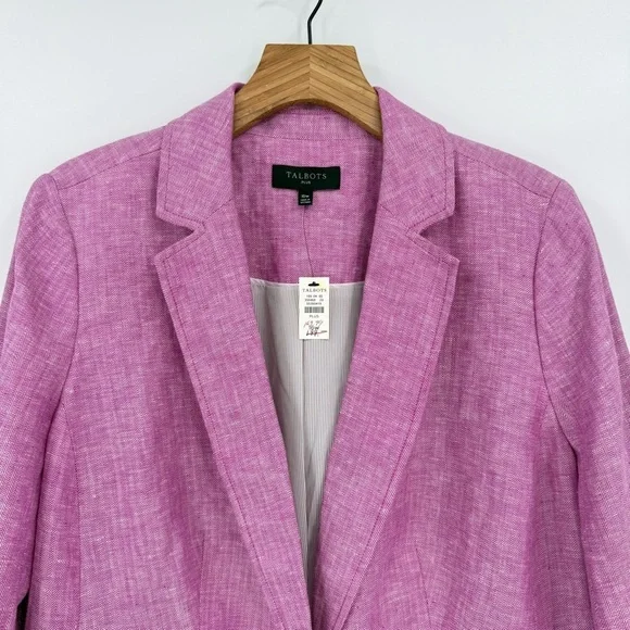 Talbots Plus Linen Herringbone Blazer Size 16W - Picture 4 of 11